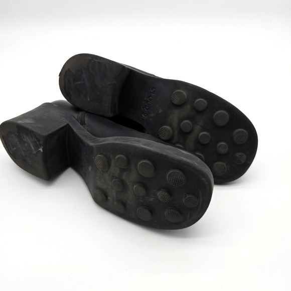 Vintage 90s Cloud 9 Nine West Black Chunky Ankle Boots Size 8.5 9 Side Zip - Picture 6 of 6